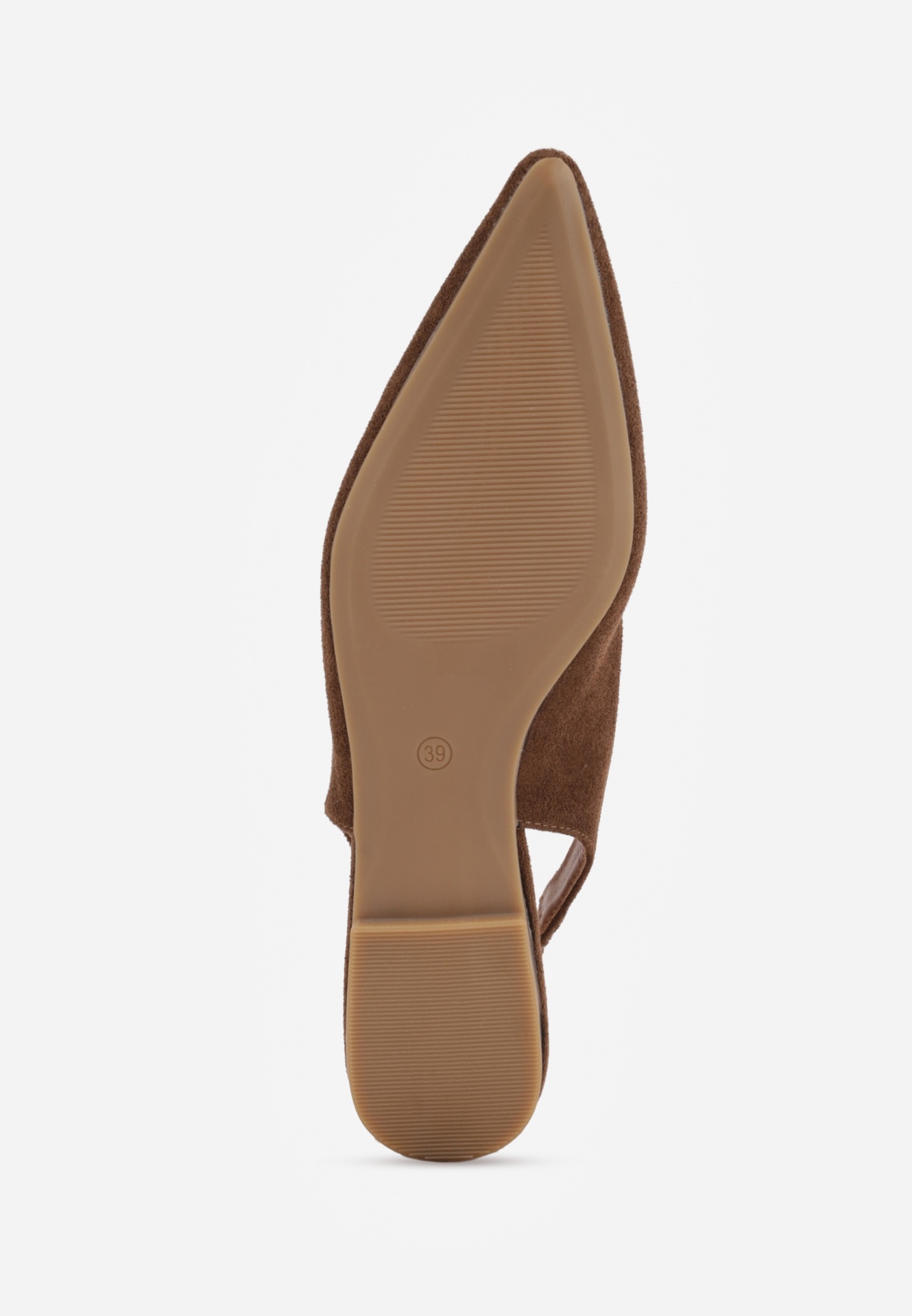 Brązowe Balerinki Typu Slingback Diarin