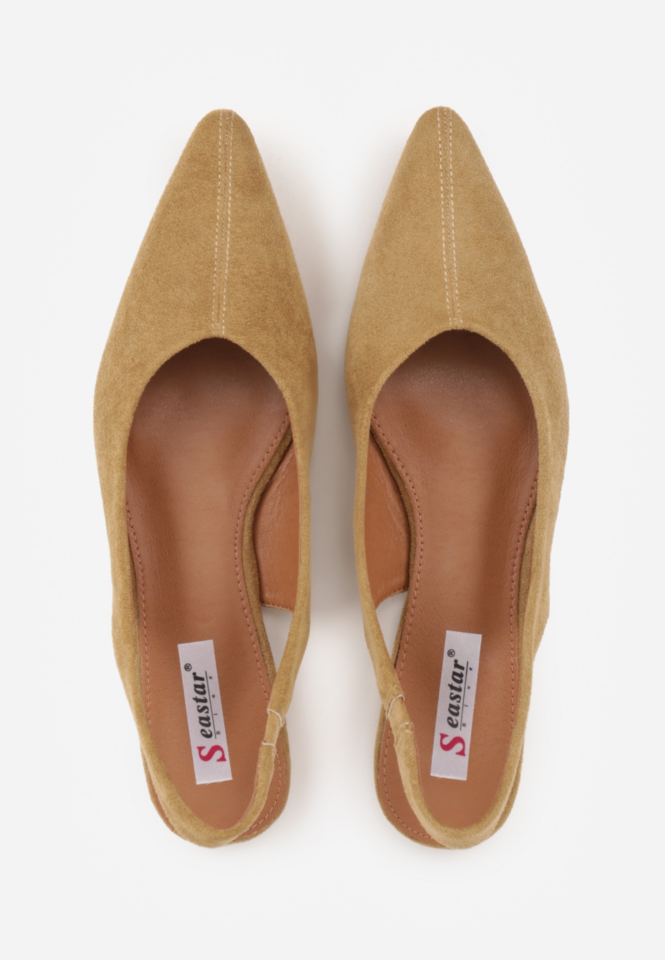 Ciemnobeżowe Balerinki Typu Slingback Diarin