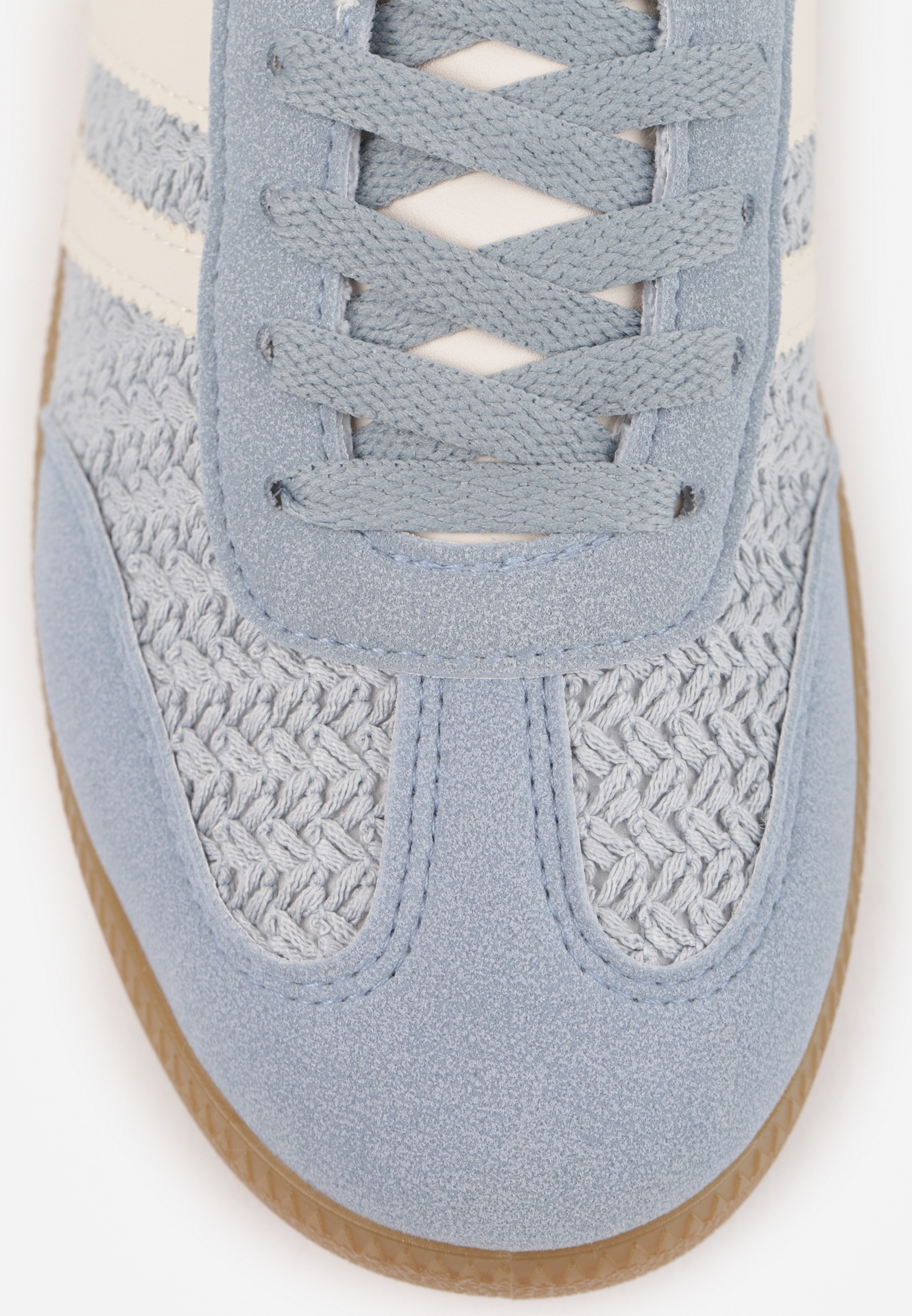 Niebieskie Sneakersy w Stylu Klasycznych Tenisówek z Cholewką z Plecionką Doriarissa