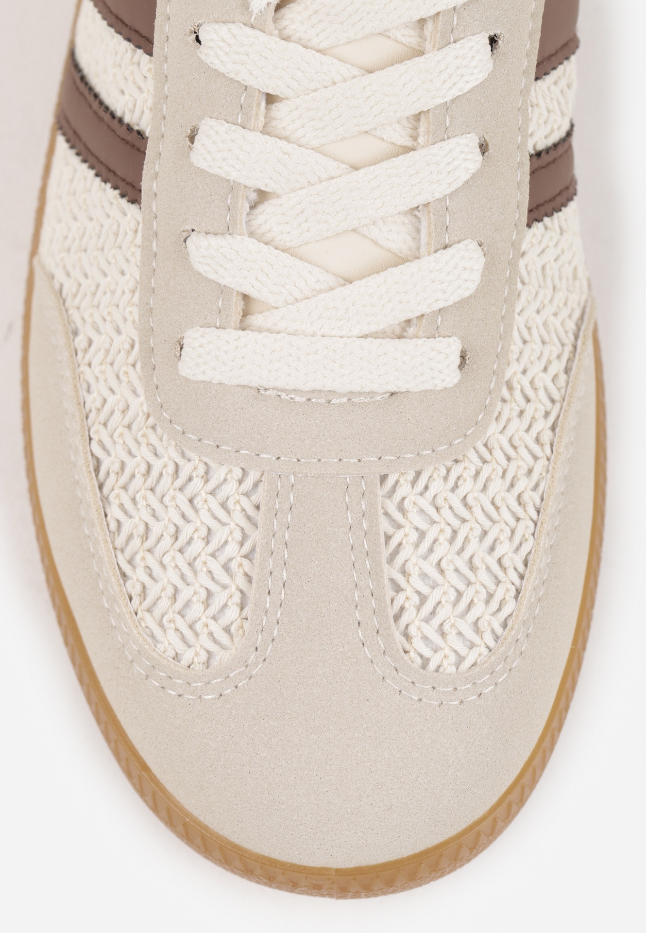 Brązowe Sneakersy w Stylu Klasycznych Tenisówek z Cholewką z Plecionką Doriarissa