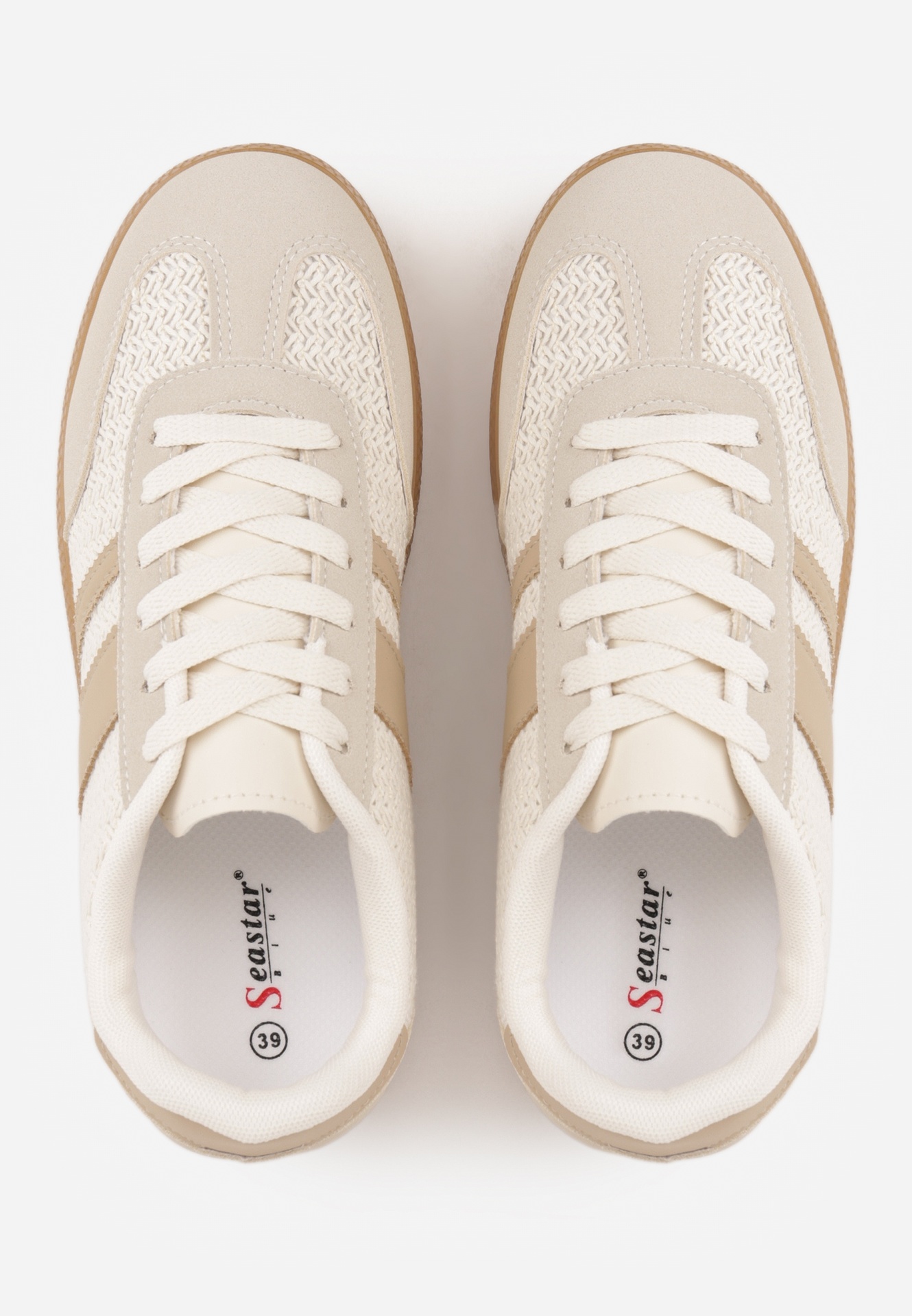 Ciemnobeżowe Sneakersy w Stylu Klasycznych Tenisówek z Cholewką z Plecionką Doriarissa