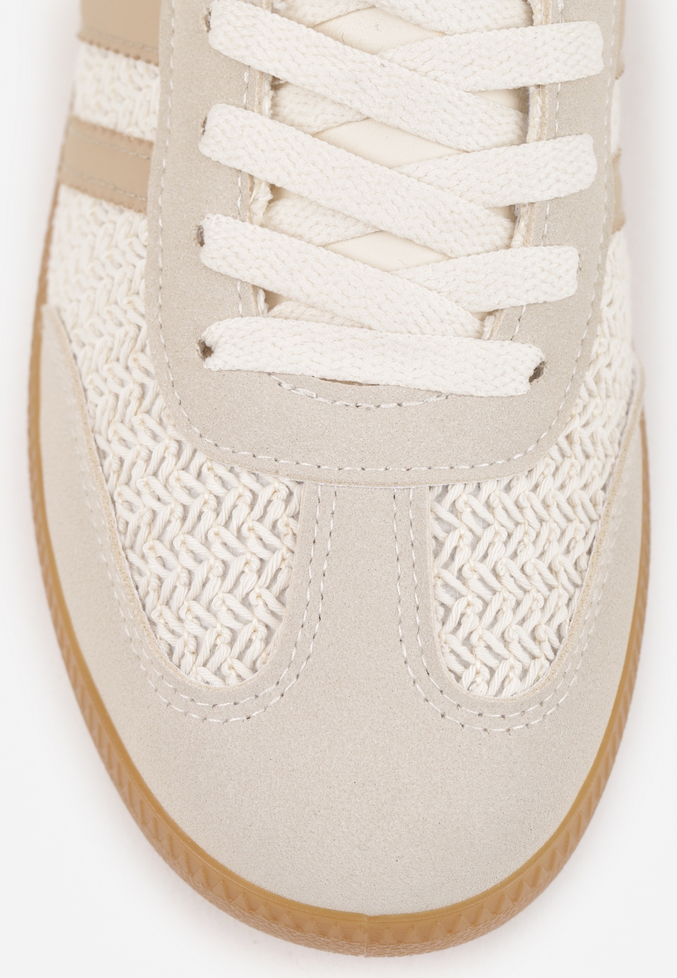 Ciemnobeżowe Sneakersy w Stylu Klasycznych Tenisówek z Cholewką z Plecionką Doriarissa