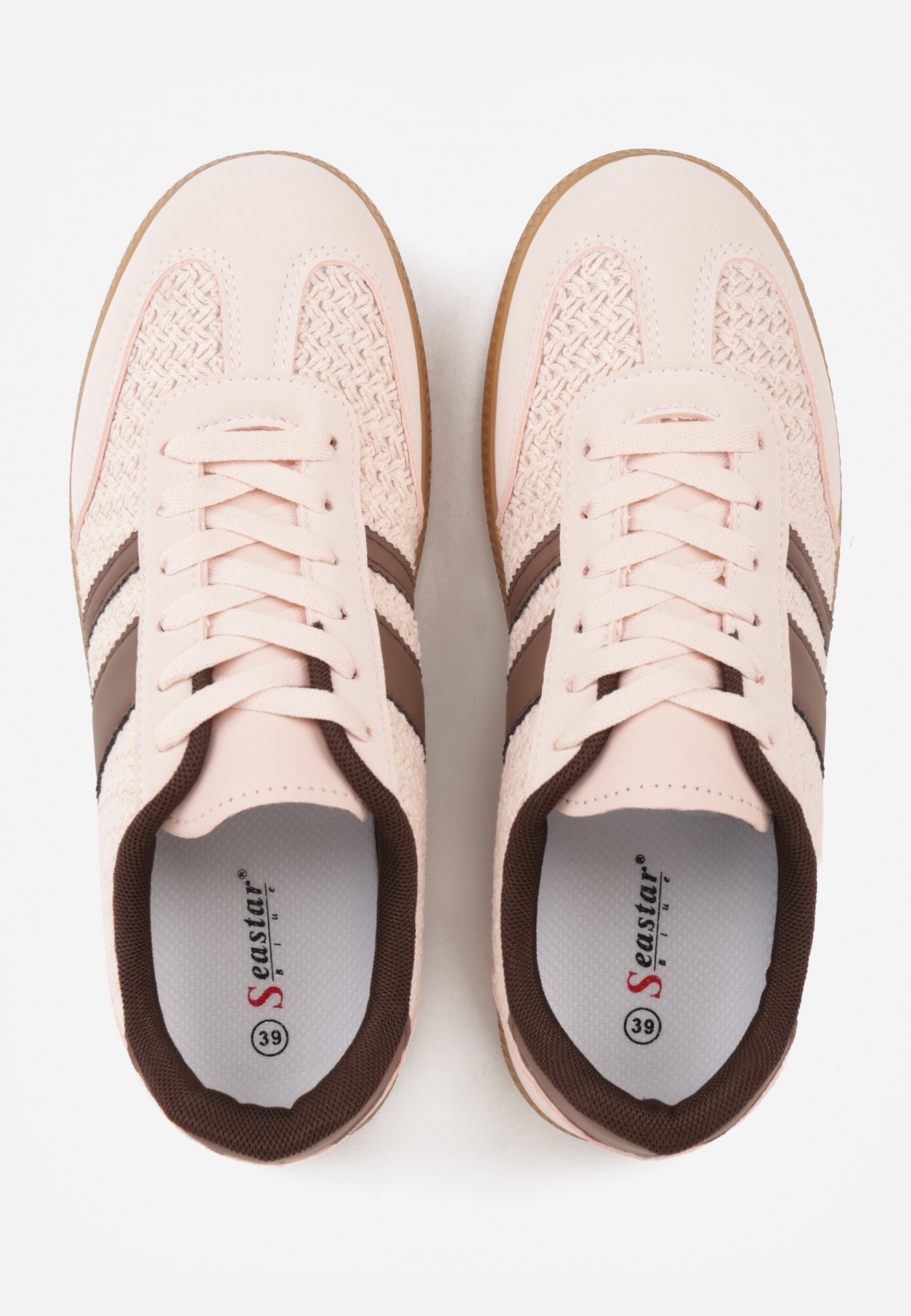 Różowe Sneakersy w Stylu Klasycznych Tenisówek z Cholewką z Plecionką Doriarissa