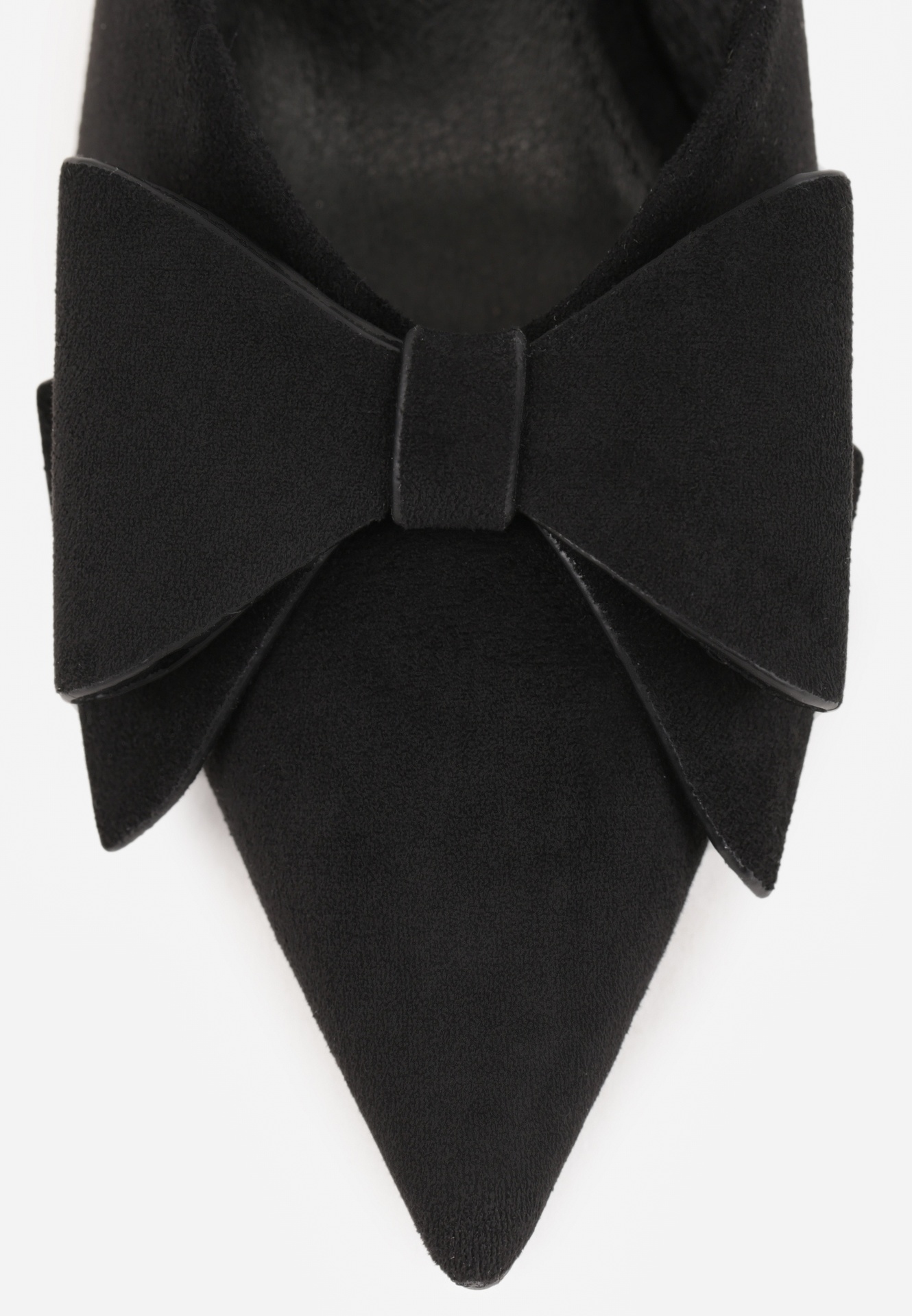 Czarne Klapki Mule na Szpilce z Kokardką Kimoseis