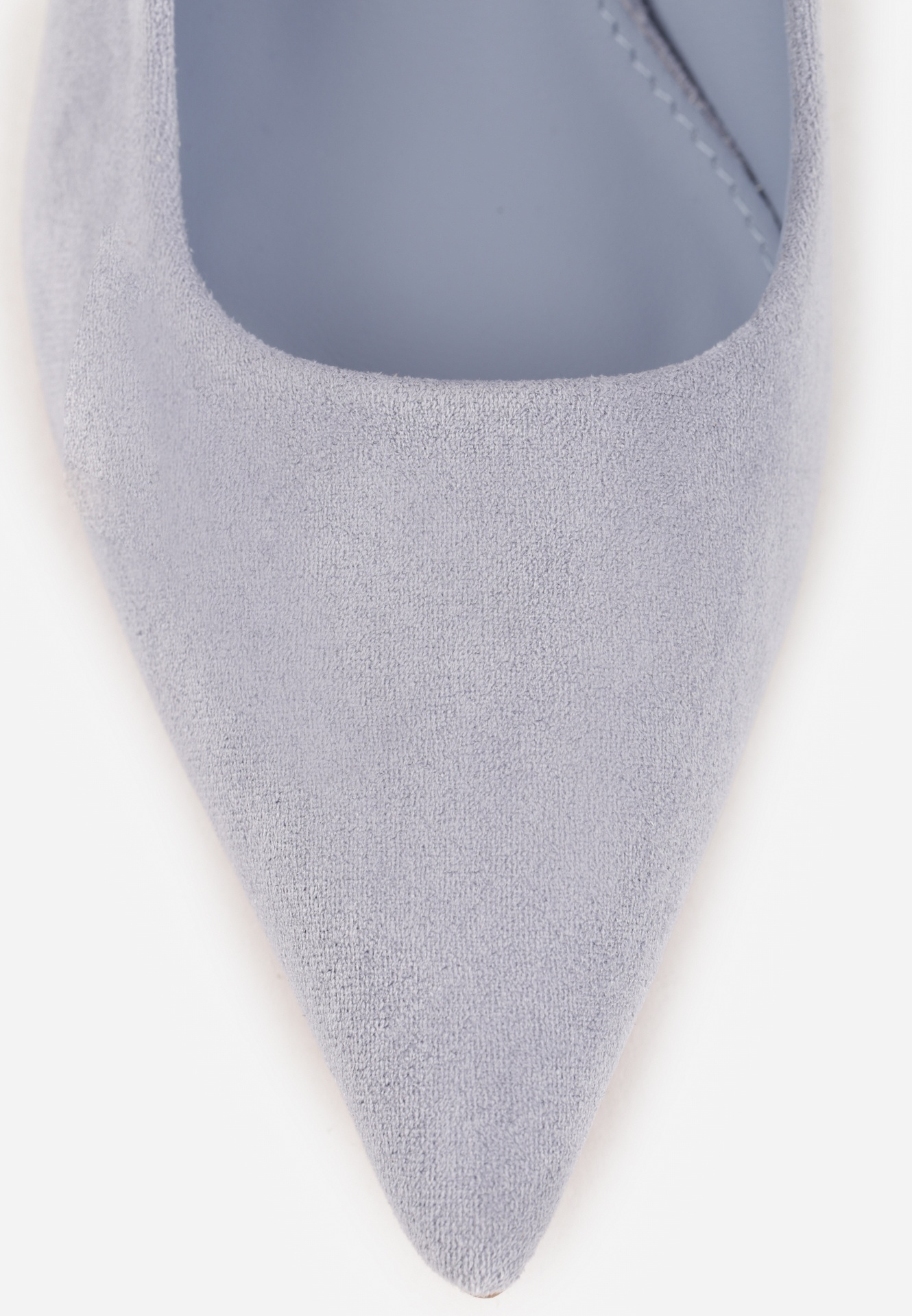 Niebieskie Czółenka Slingback na Kaczuszce z Imitacji Zamszu Mairiko