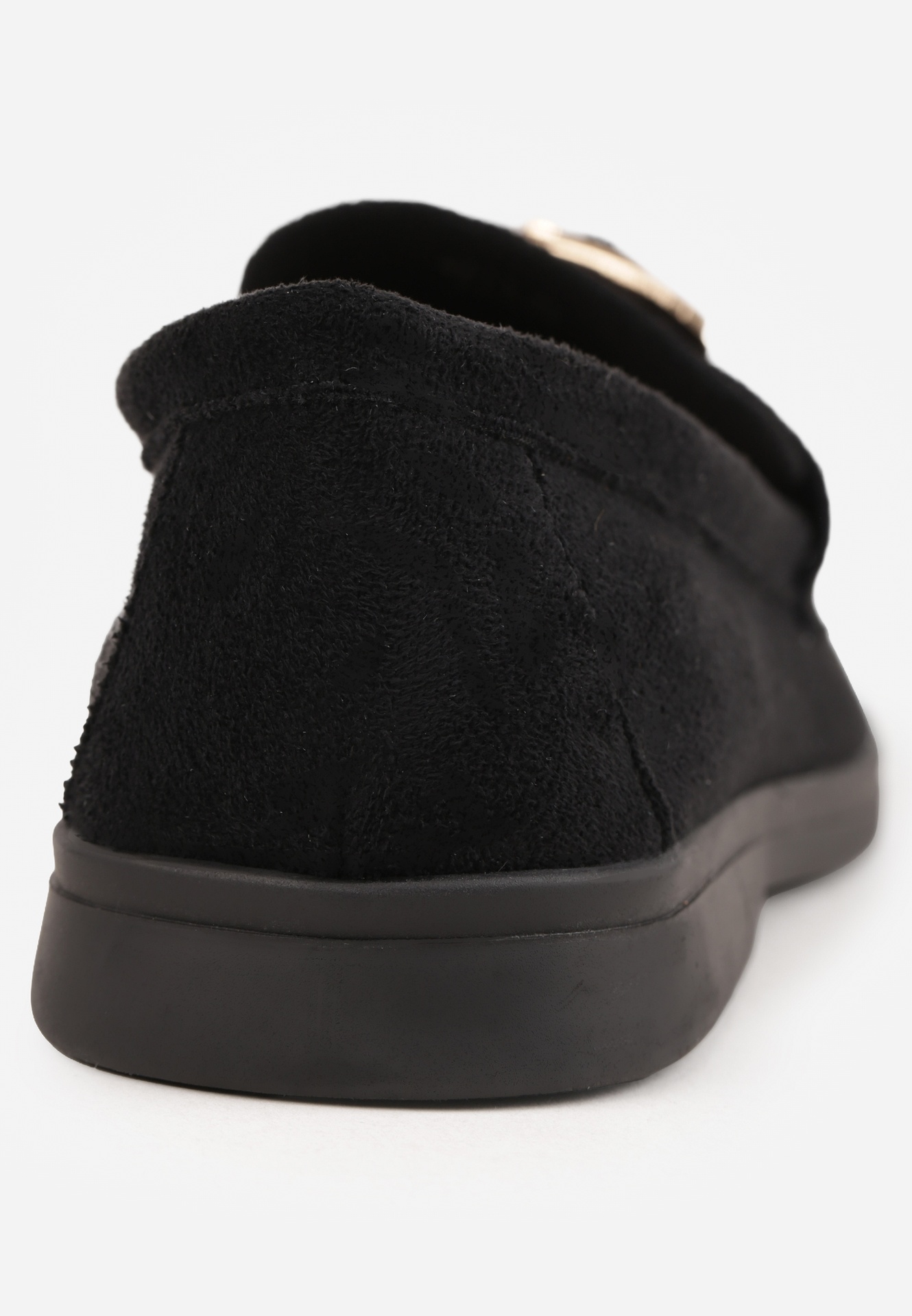 Czarne Mokasyny Ozdobione Metaliczną Klamrą Murielori