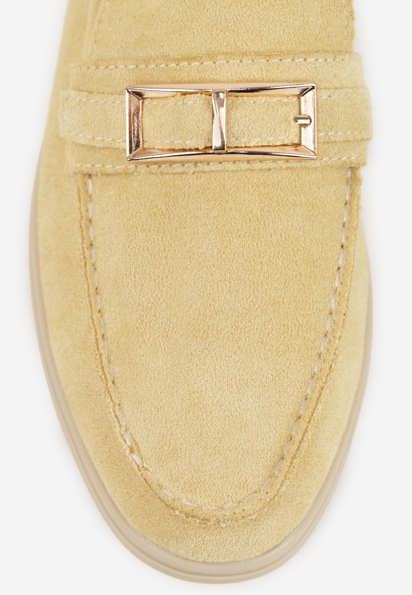 Żółte Mokasyny Ozdobione Metaliczną Klamrą Murielori