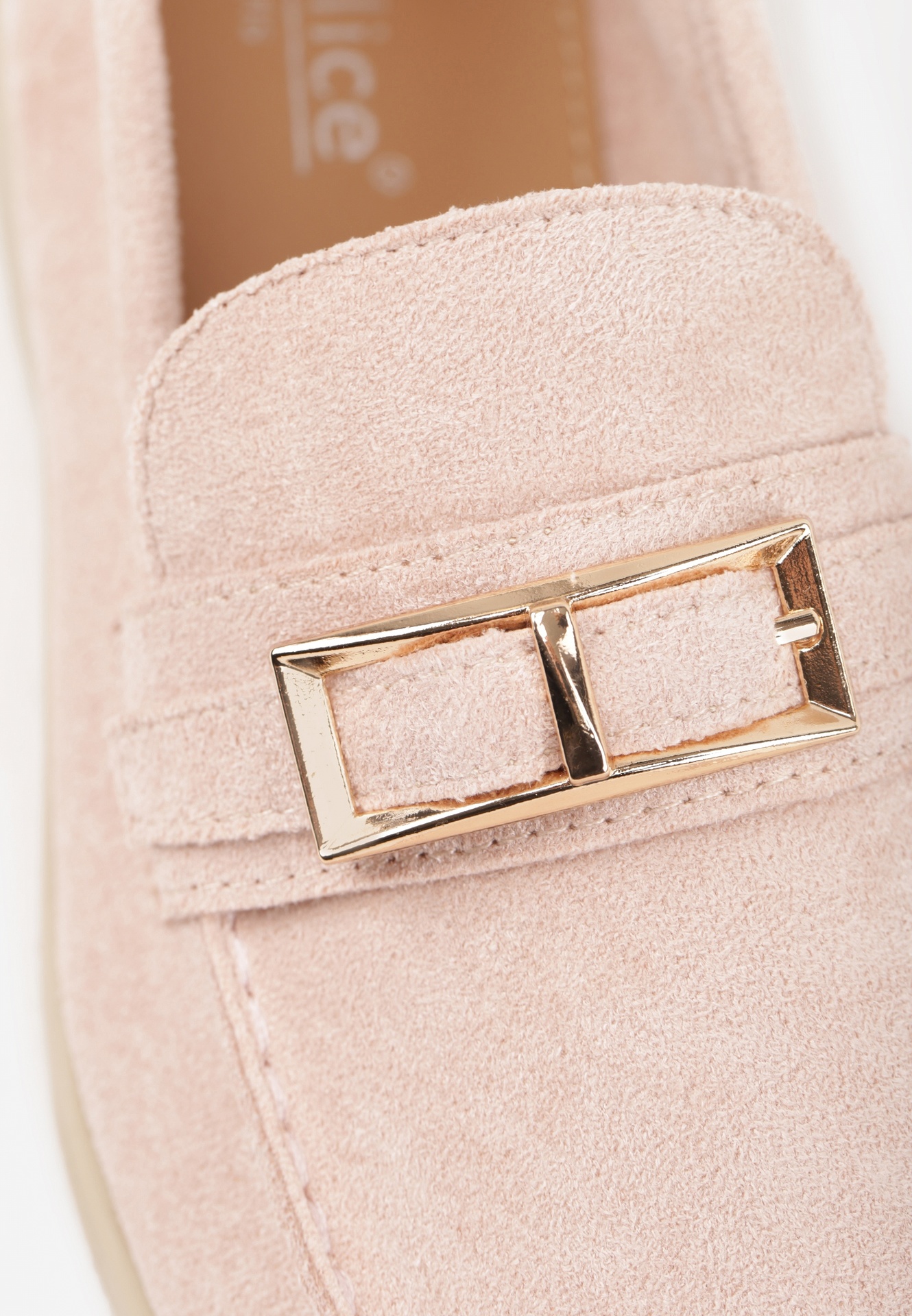 Różowe Mokasyny Ozdobione Metaliczną Klamrą Murielori