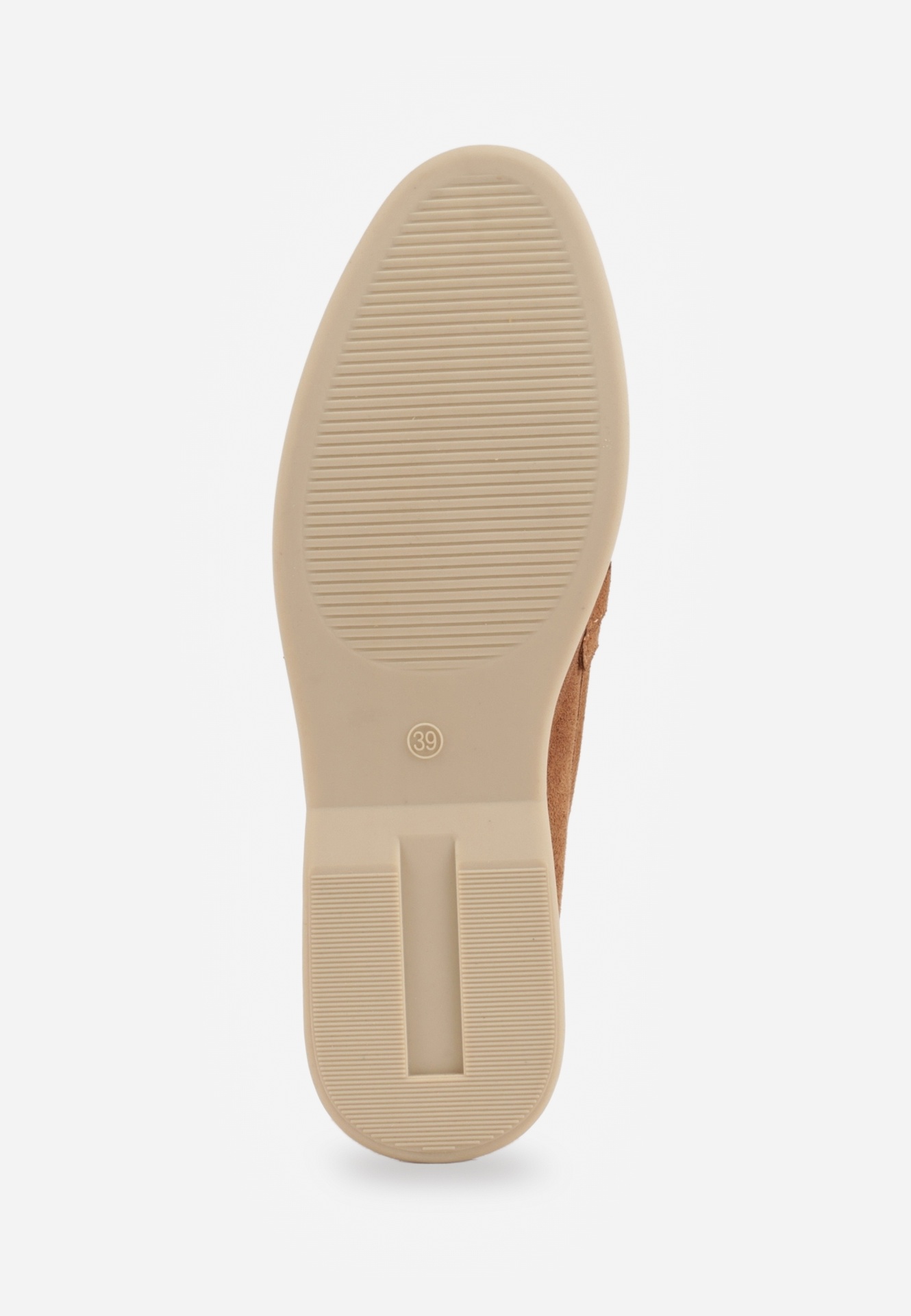 Jasnobrązowe Mokasyny Ozdobione Metaliczną Klamrą Murielori