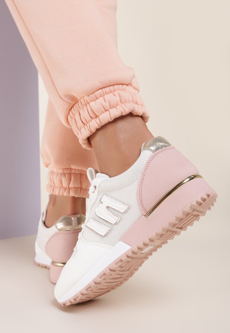 Biało-Różowe Sneakersy Orsea