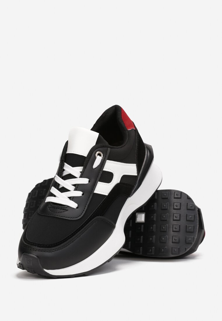 Czarne Sneakersy na Platformie Shulladae