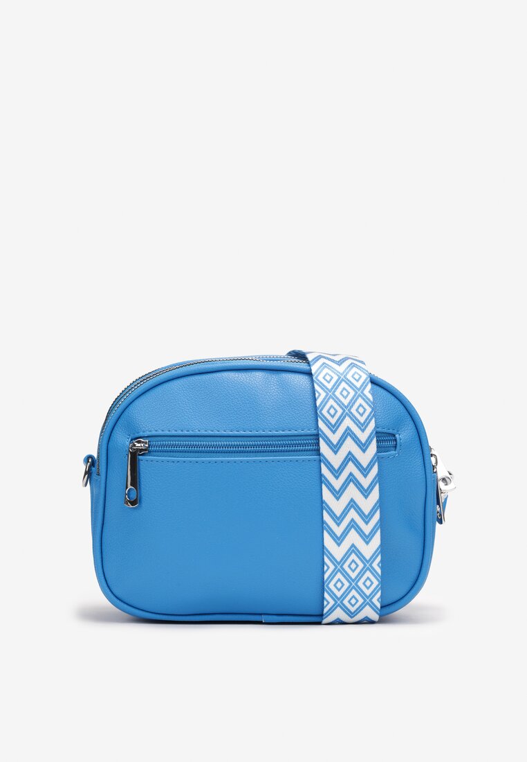 Niebieska Torebka Cross Body z Dekoracyjnym Paskiem Devottel
