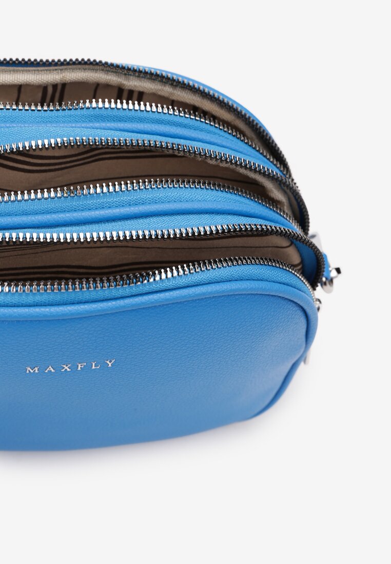 Niebieska Torebka Cross Body z Dekoracyjnym Paskiem Devottel