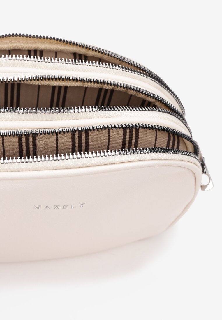 Beżowa Torebka Cross Body z Dekoracyjnym Paskiem Devottel