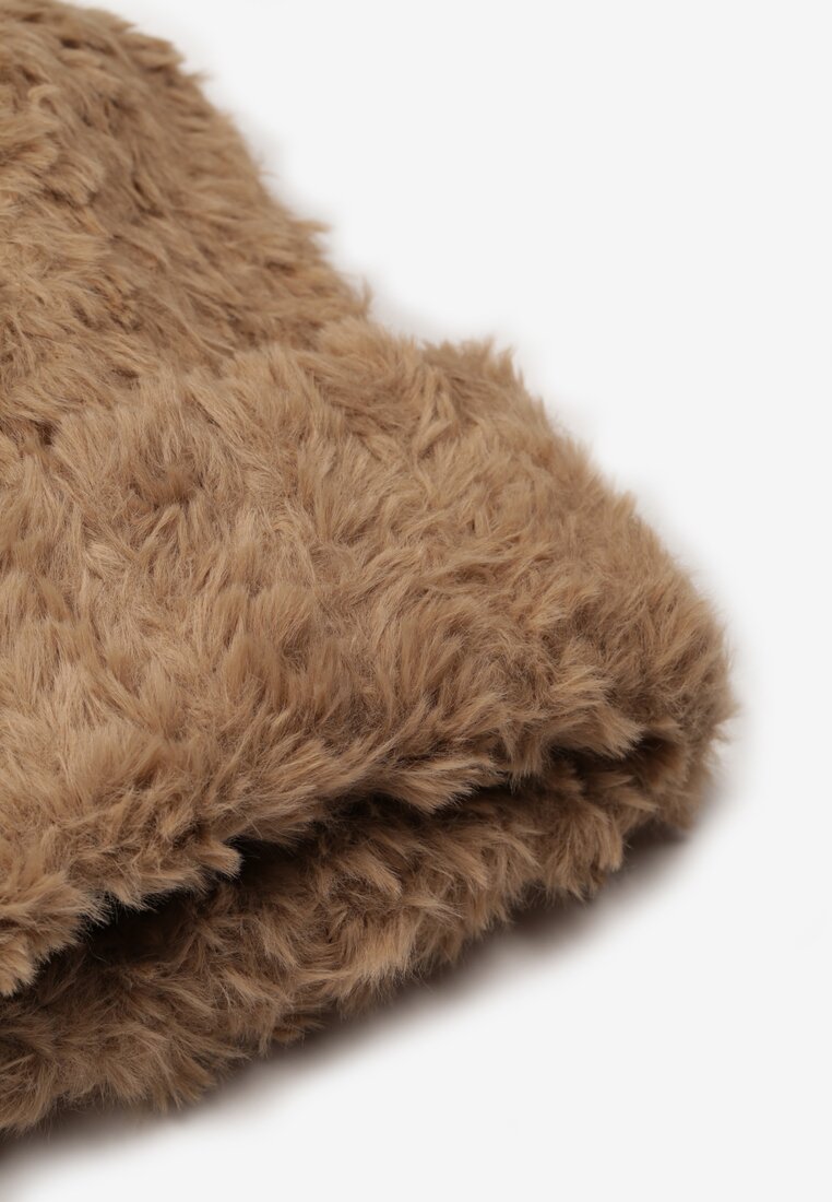 Căciulă Beanie Tricotajă Bej Închis cu Lână Shaarminy