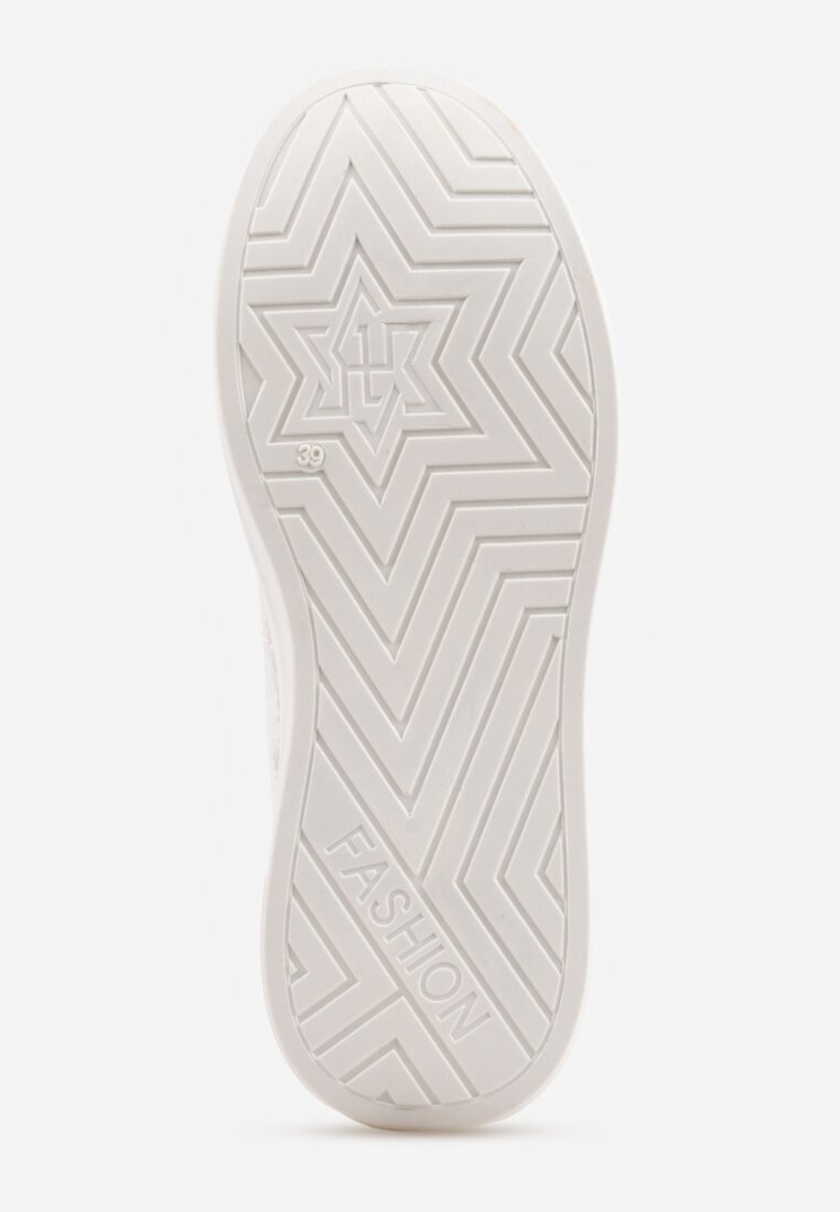 Białe Minimalistyczne Sneakersy VICES o Fasonie Tenisówek na Platformie Halanatea