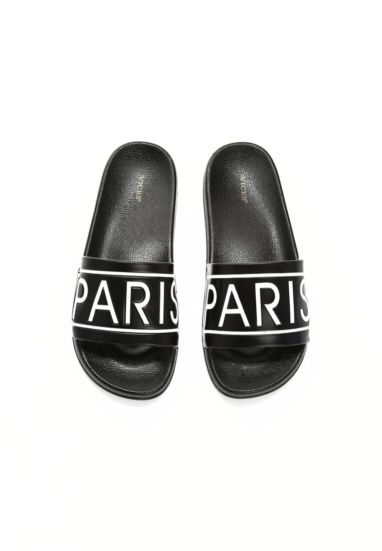 Czarne Klapki Paris Look
