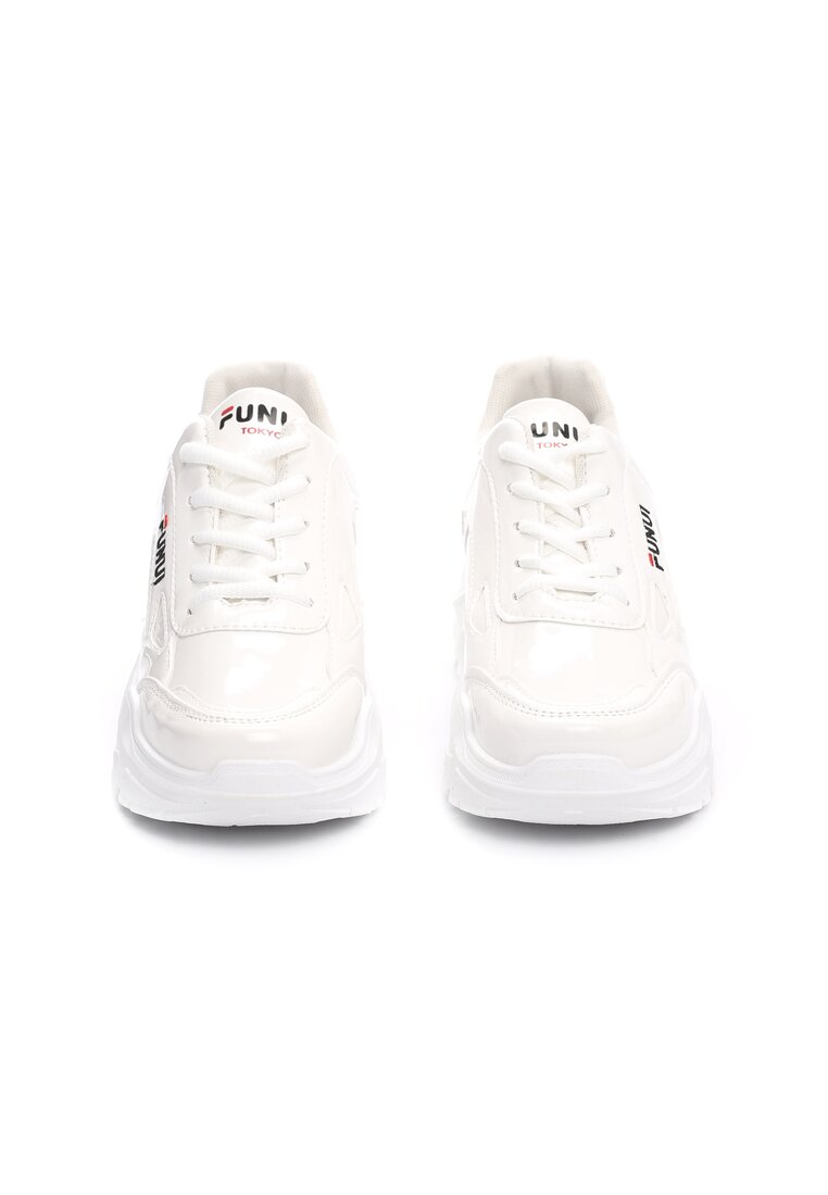 Białe Lakierowane Sneakersy Symbol