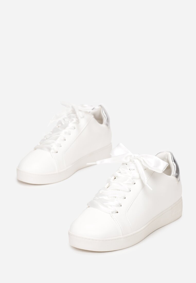 Biało-Srebrne Sneakersy Murmurous