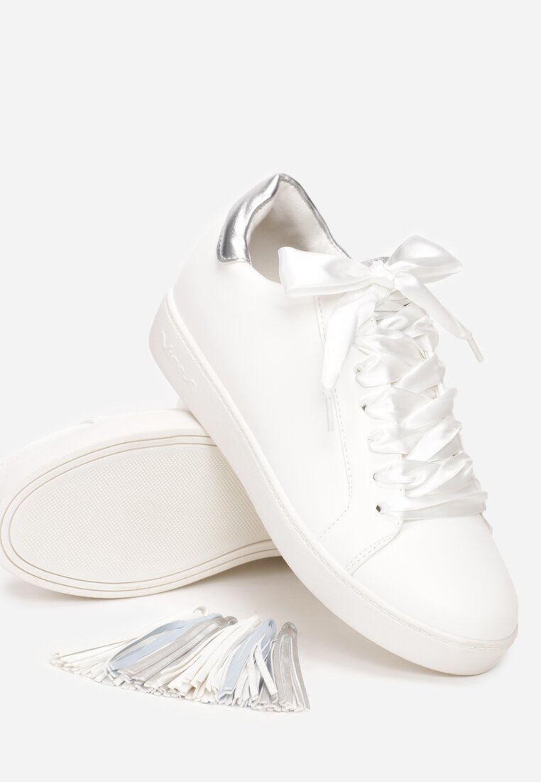 Biało-Srebrne Sneakersy Murmurous