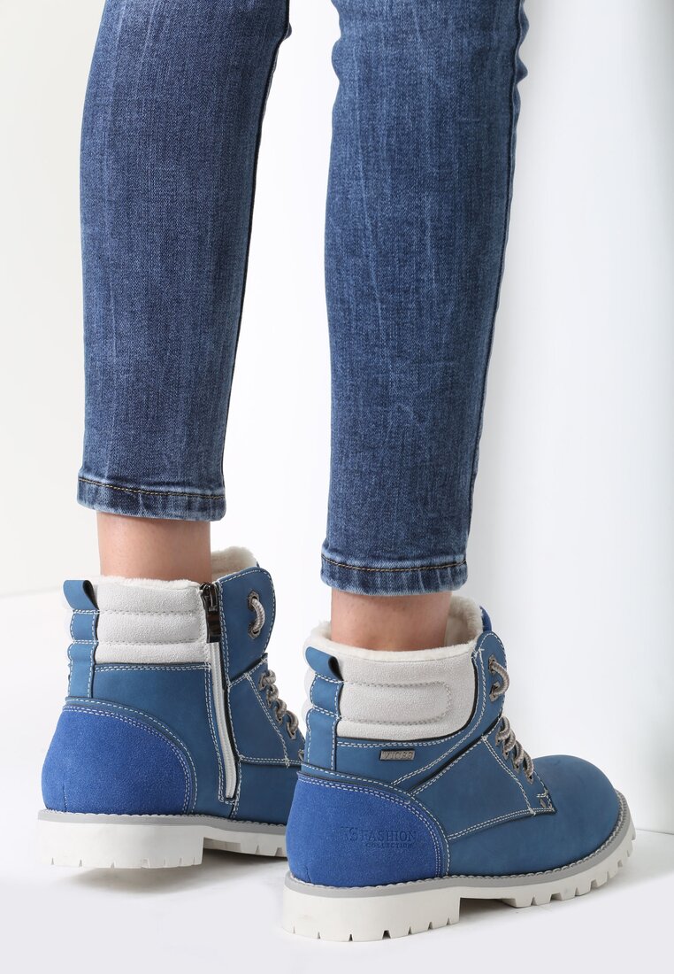 Granatowe Traperki Blue Shoes