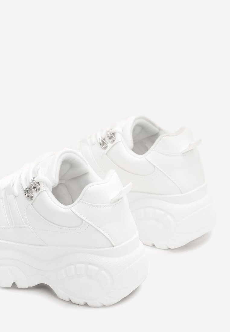 Białe Sneakersy na Platformie Show Me