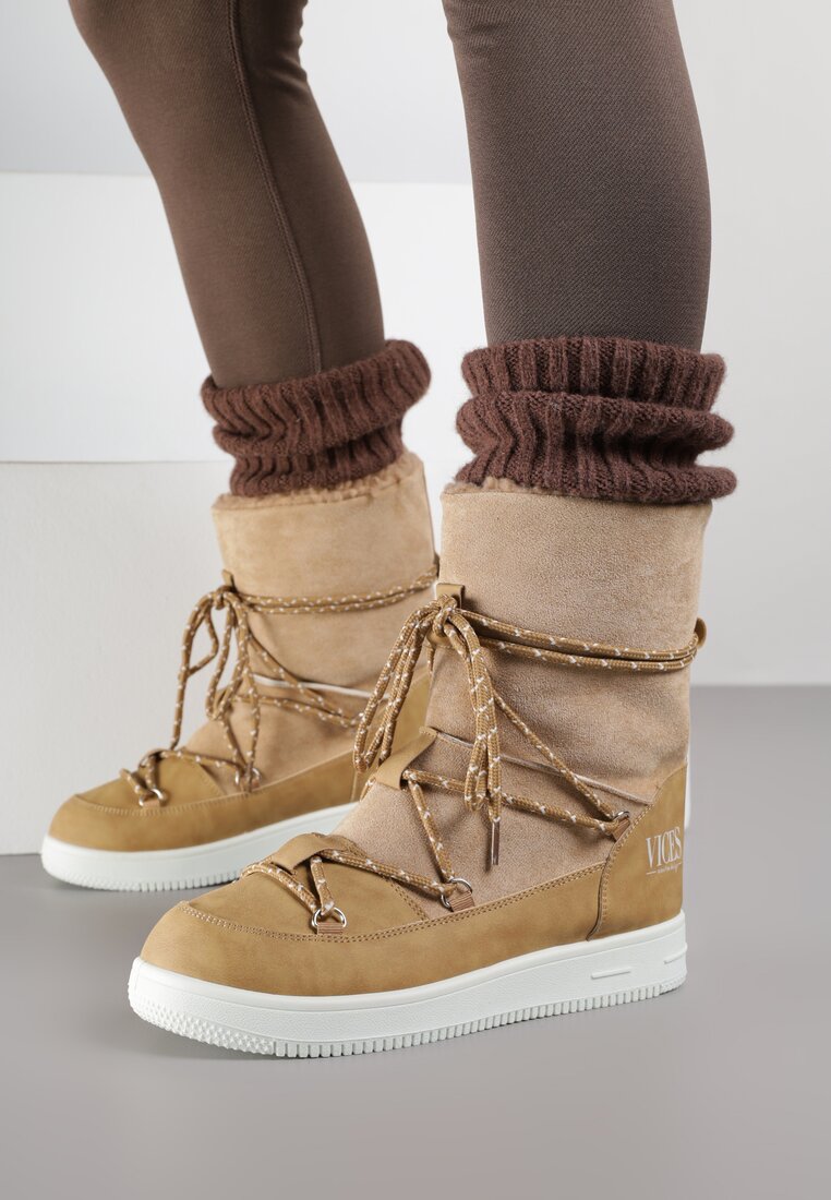 Beżowe Śniegowce Night Magic