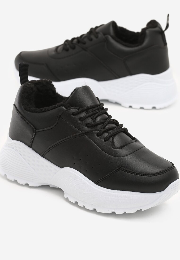 Czarno-Białe Sneakersy Baker