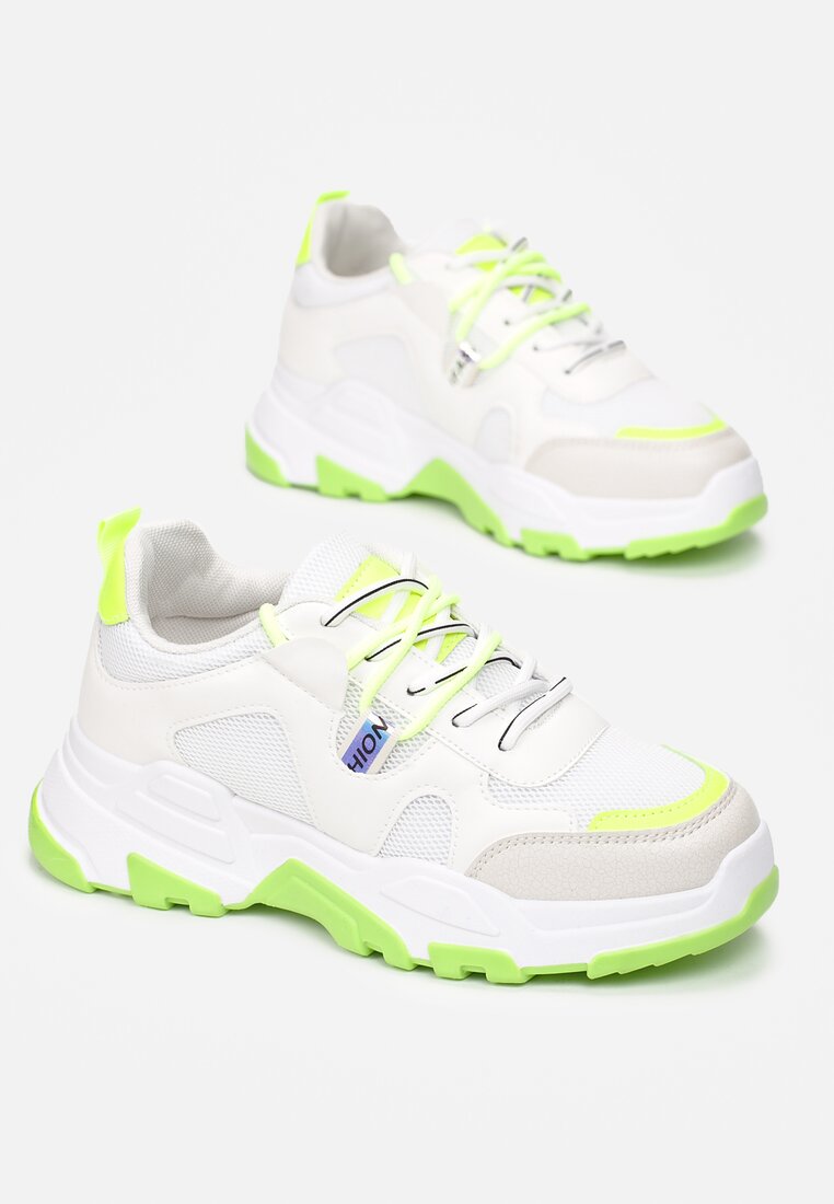 Biało-Zielone Sneakersy Lucence