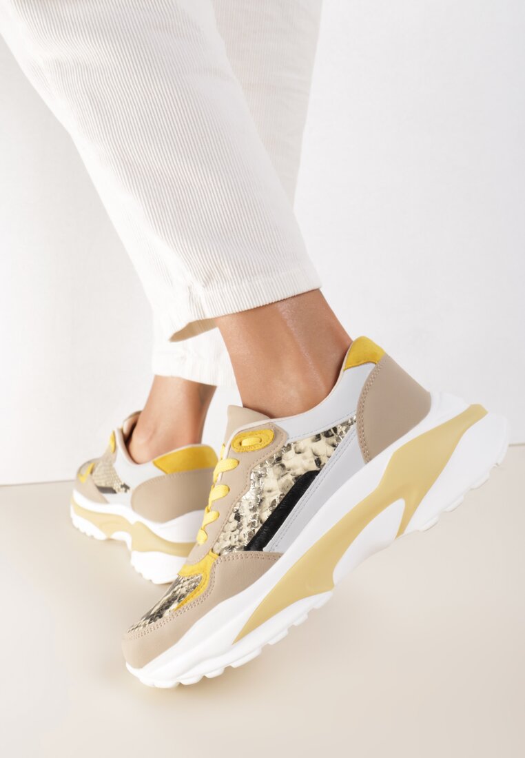 Beżowe Sneakersy Thenos