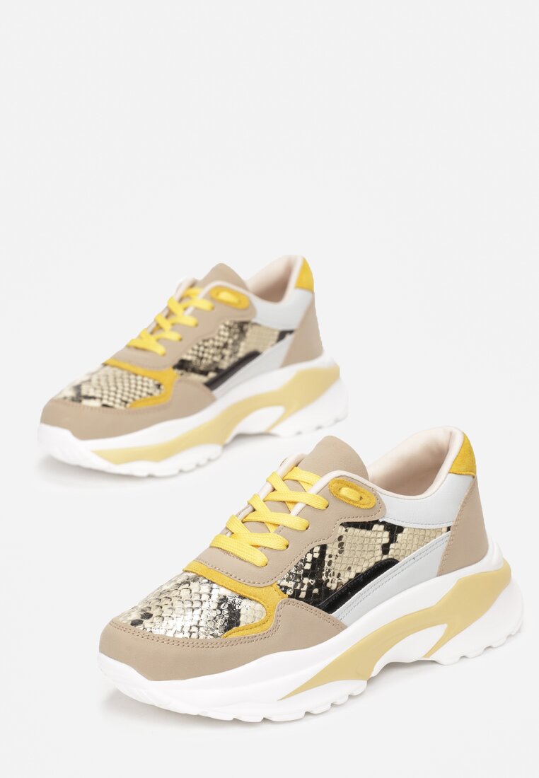 Beżowe Sneakersy Thenos