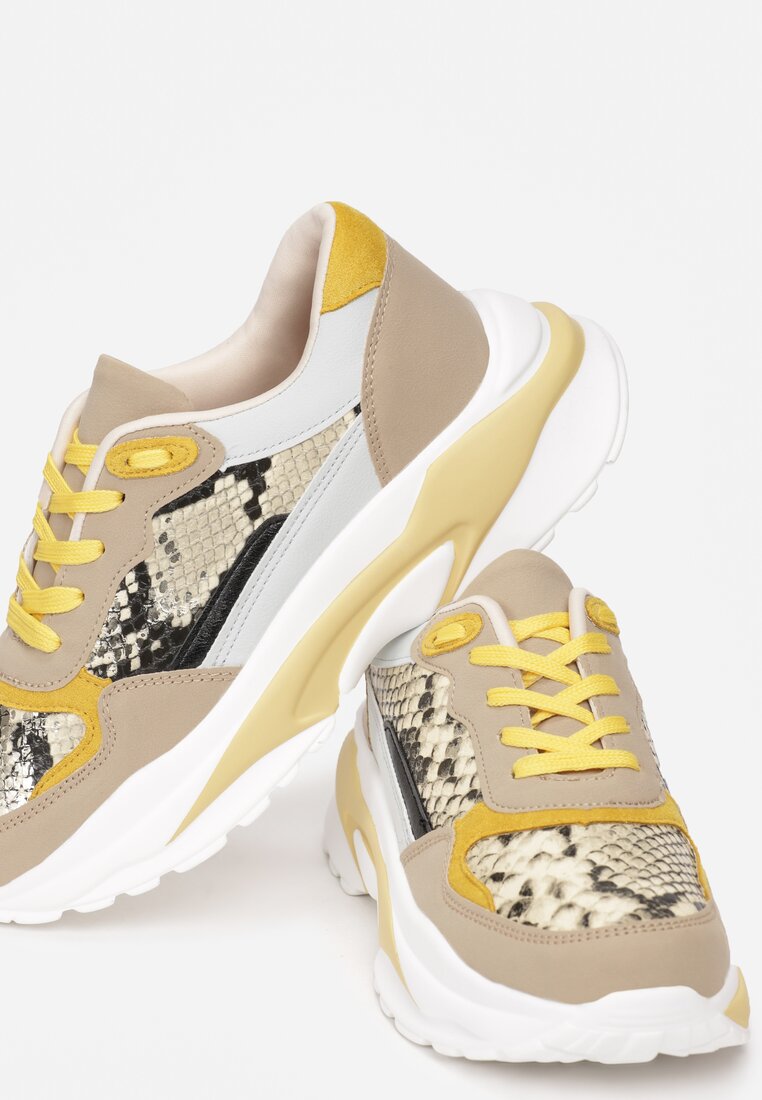 Beżowe Sneakersy Thenos
