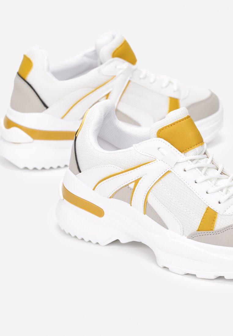 Biało-Żółte Sneakersy Hainei