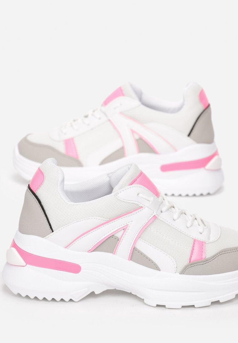 Biało-Różowe Sneakersy Hainei