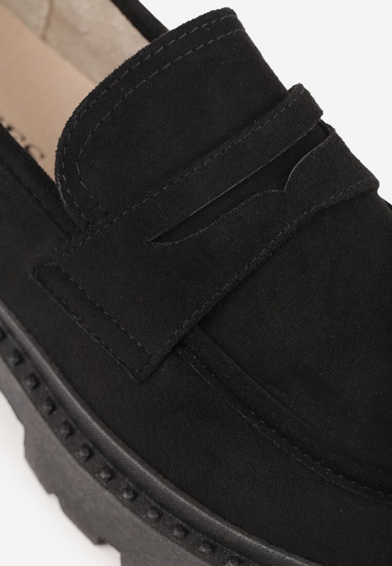 Czarne Wsuwane Mokasyny Vices na Platformie Dionela