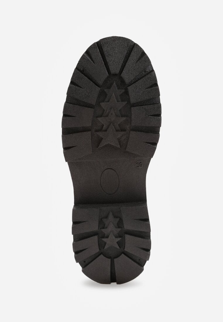 Czarne Mokasyny z Aplikacją z Biżuteryjnych Koralików Viatalia