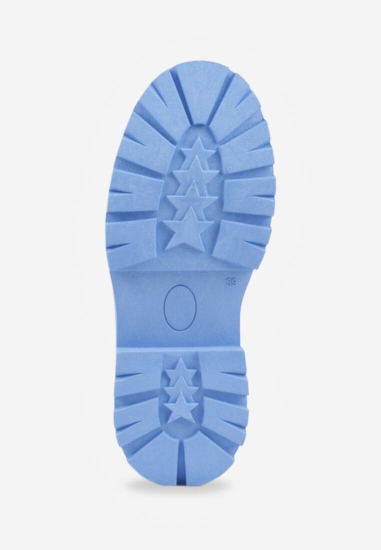 Mocasini albaștri cu aplicație de mărgele bijuterie Viatalia