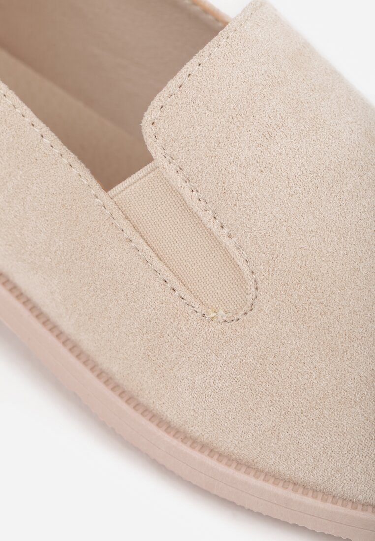 Mocasini Bej Eleganți din Piele Întoarsă Artificială Wiallara