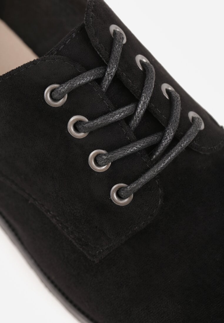 Pantofi Oxford negri cu șireturi Zatella