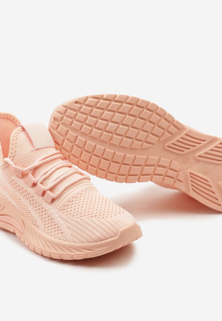 Różowe Buty Sportowe na Platformie ze Sznurowaniem Adelmarie