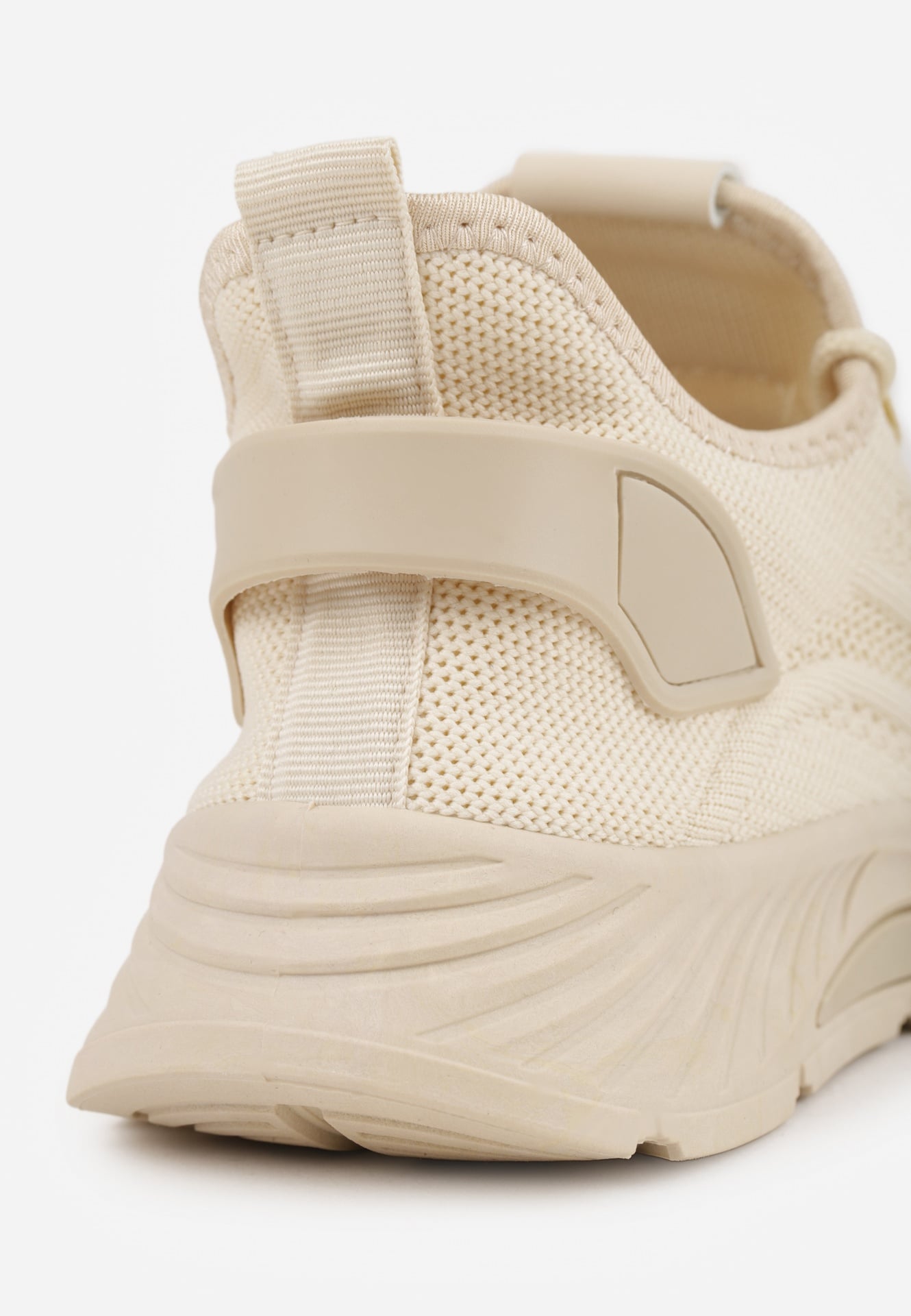 Beżowe Buty Sportowe na Platformie ze Sznurowaniem Adelmarie