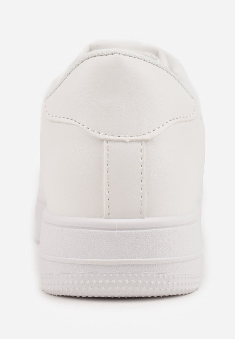 Białe Sznurowane Sneakersy Ozdobione Perforacją Ellemisa