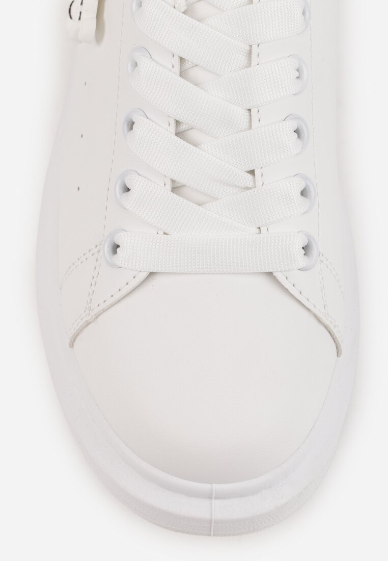 Biało-Różowe Casualowe Sneakersy z Zawieszką Misiem Ulevidia