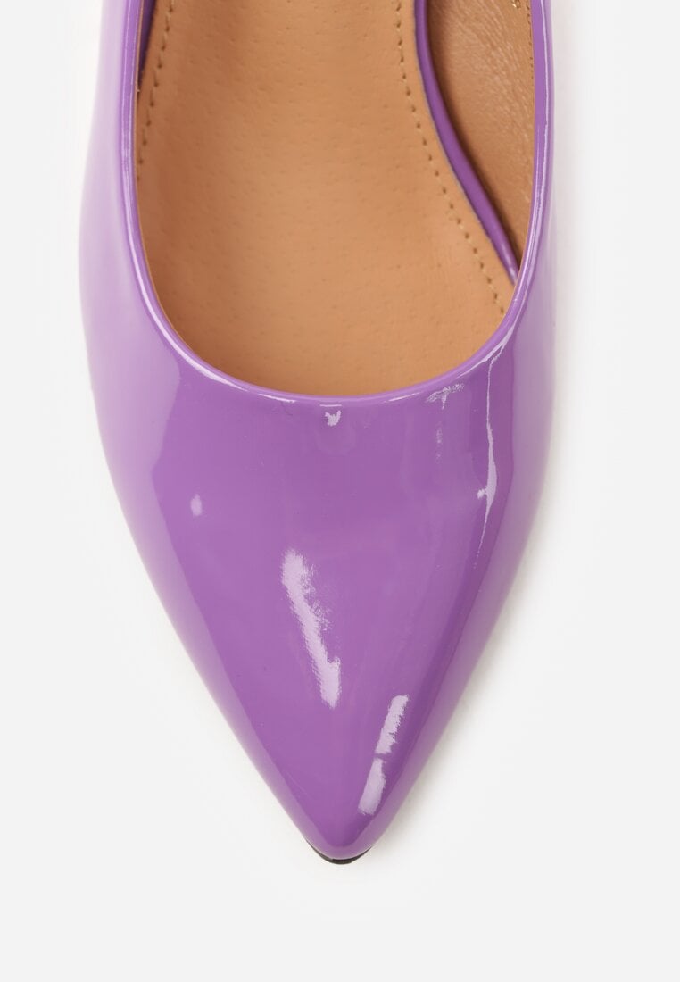 Fioletowe Czółenka Vices na Szpilce ze Skórzaną Wkładką Caronella