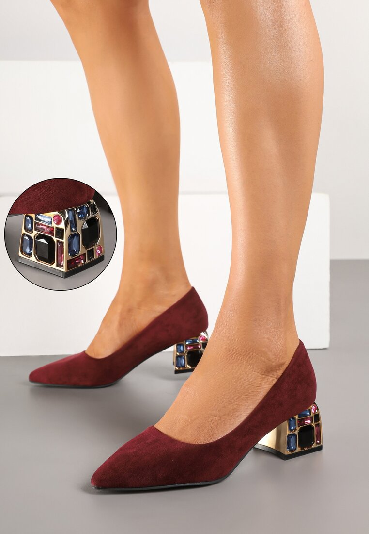 Pantofi cu toc Bordo