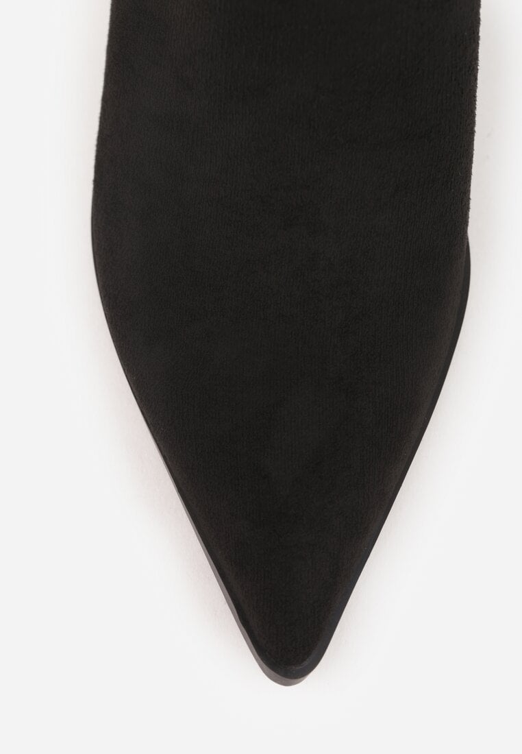 Czarne Botki na Szpilce w Klasycznym Stylu z Elastyczną Wstawką Vittania