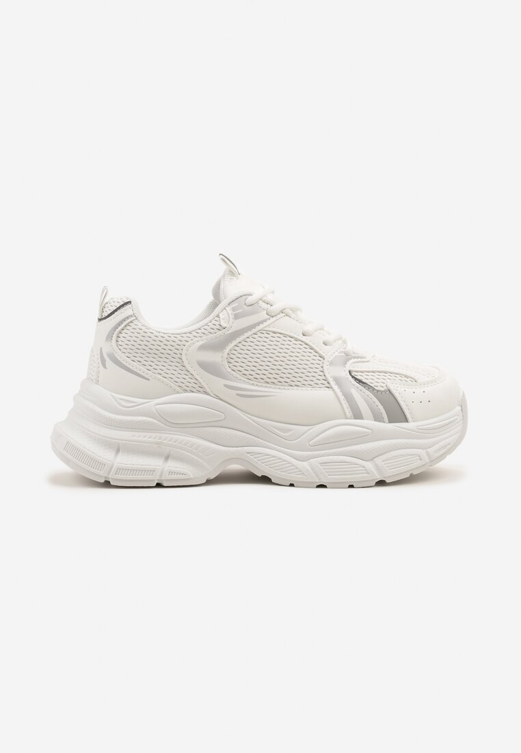 Białe Sneakersy Vices na Platformie Ozdobione Tłoczeniem Natiselle