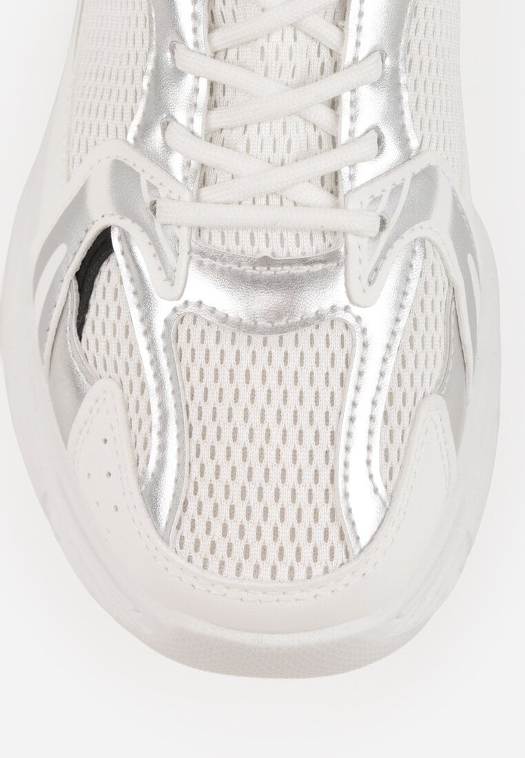 Sneakers Natiselle Alb cu argintiu