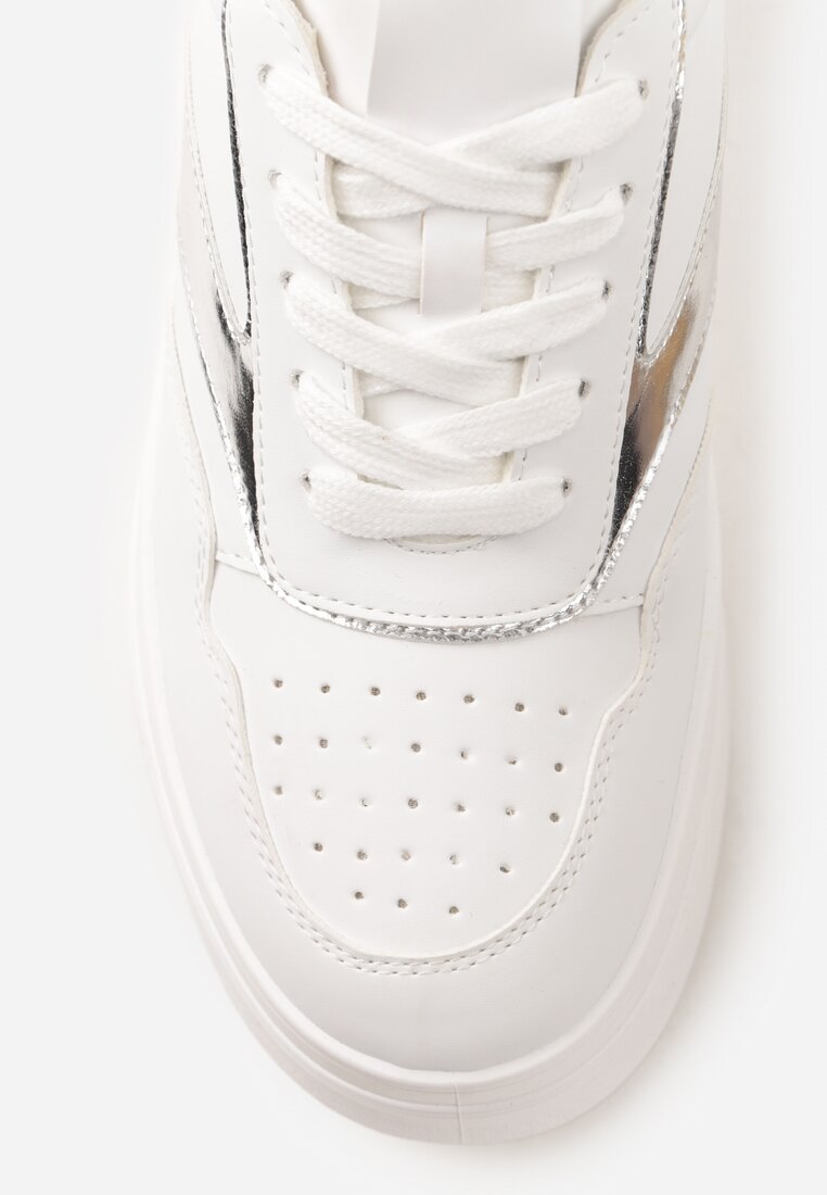 Sneakers Neliawen Alb cu argintiu