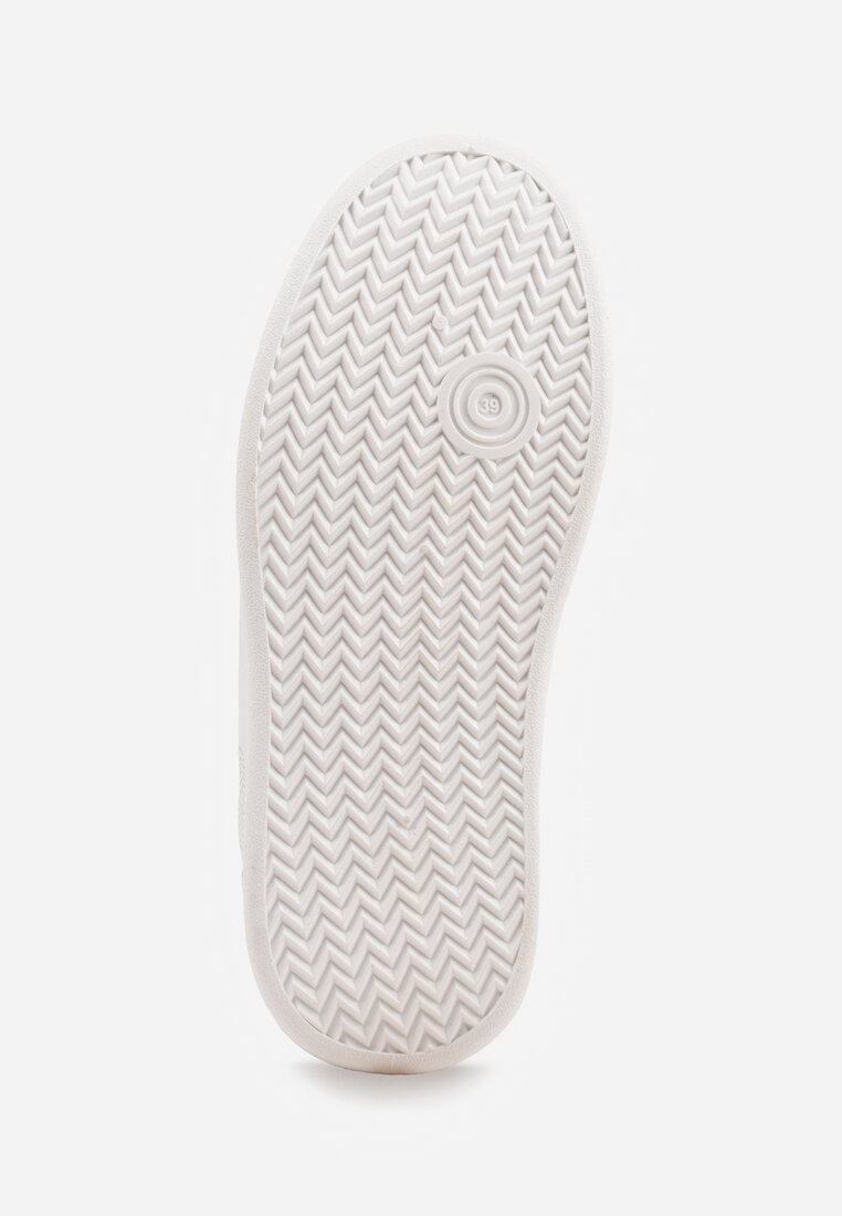 Biało-Srebrne Sneakersy Vices na Platformie Ozdobione Metalicznymi Aplikacjami Nelanil